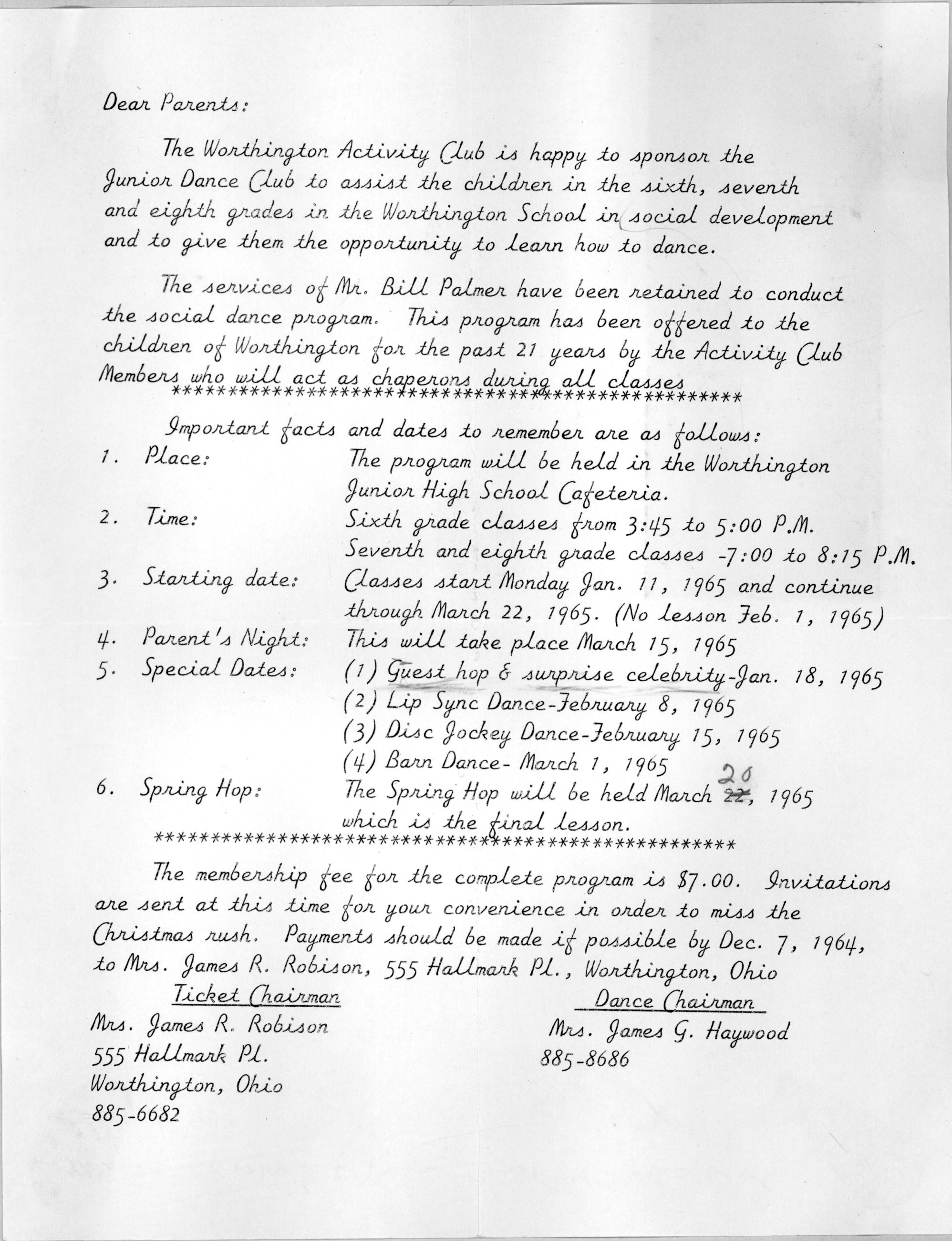 Activity Club Announcement