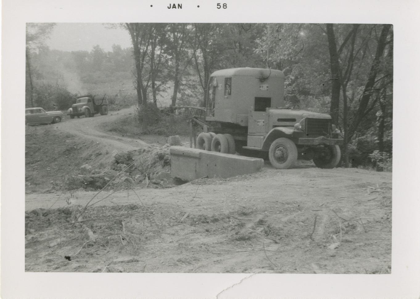 Construction Vehicles Clearing Land Along E. South Street, 1958