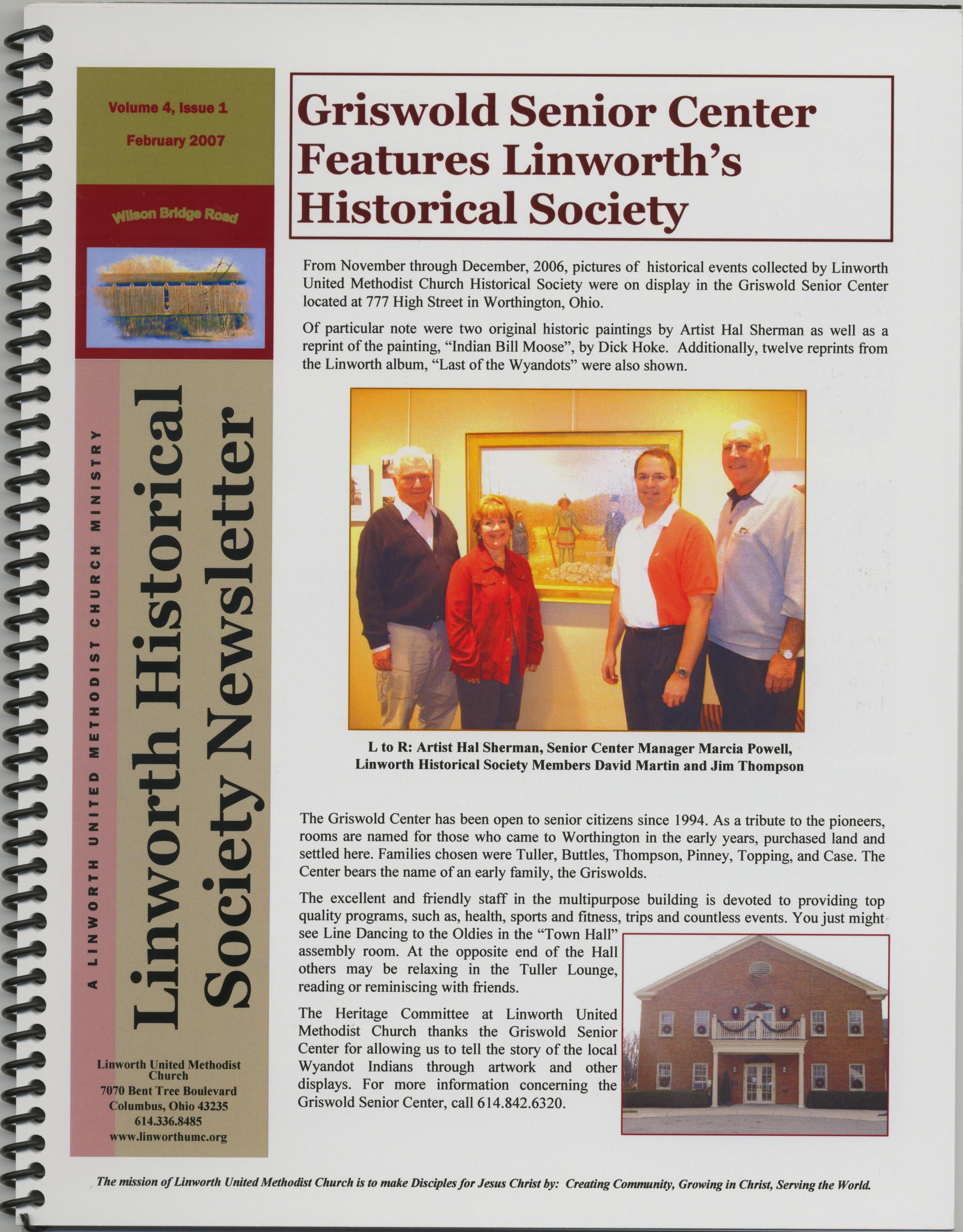 Griswold Senior Center Features Linworth's Historical Society