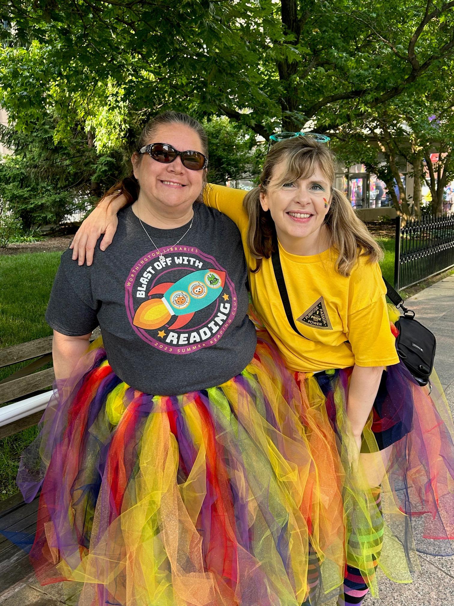 Monica Baughman and Lisa Fuller at the 2023 Stonewall Columbus Pride March