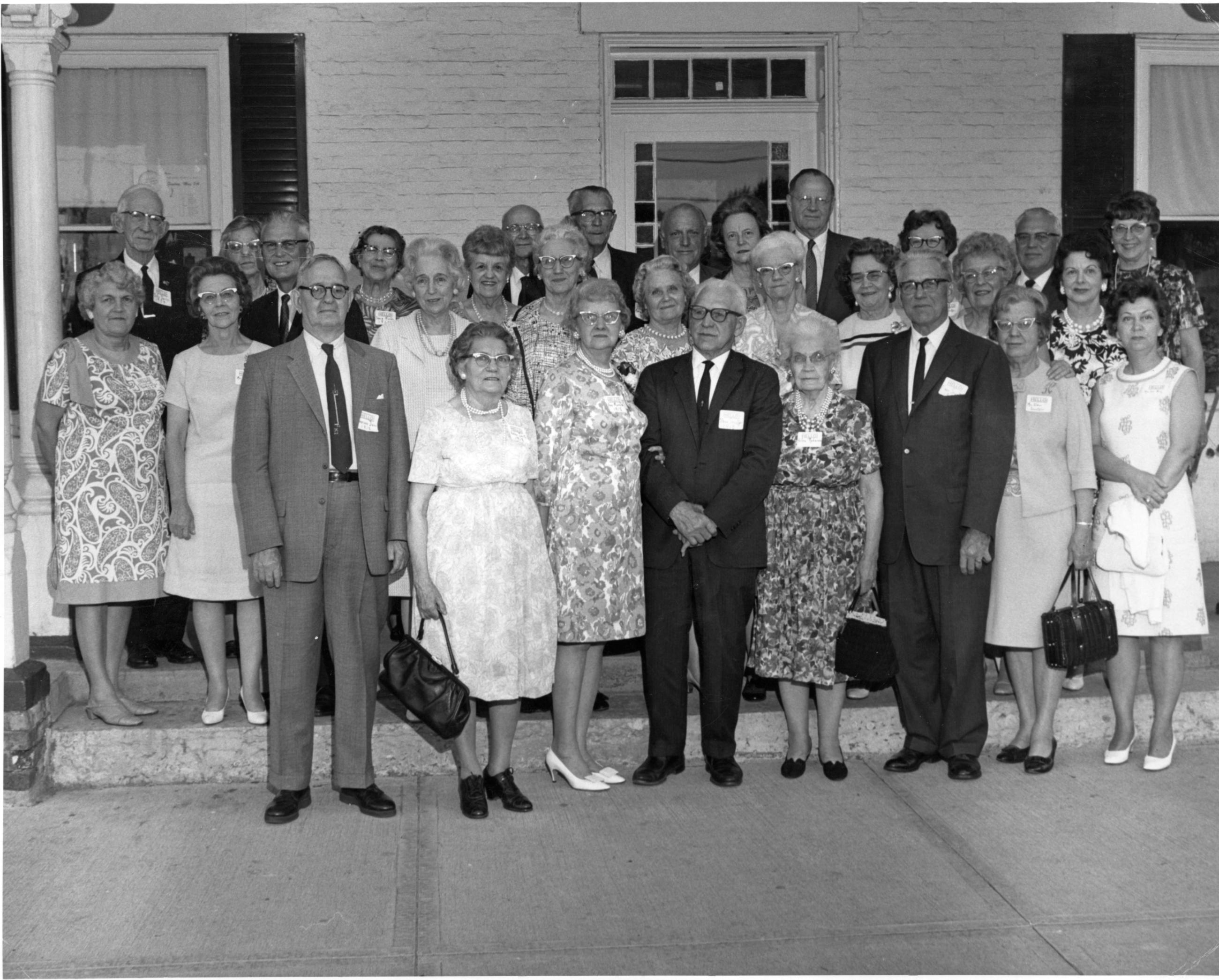 Photograph of Group of People in Front of Worthington Inn, Mid-1960s