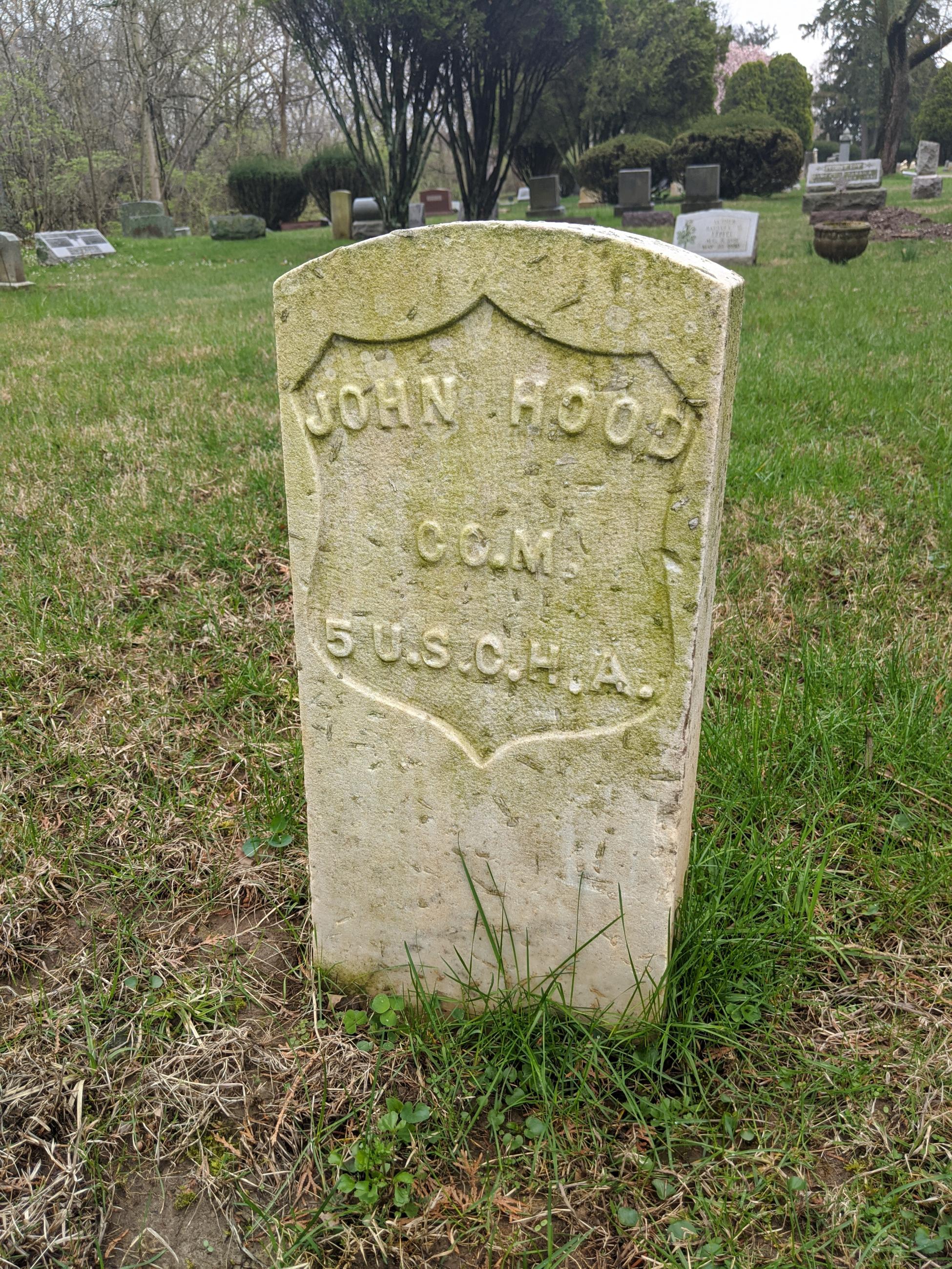 Photograph of John Hood Gravestone at Walnut Grove Cemetery