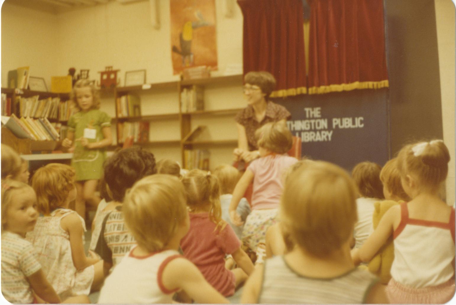Photograph of Librarian Jo Osborne Presenting Storytime at the Worthington Public Library, 752 High Street