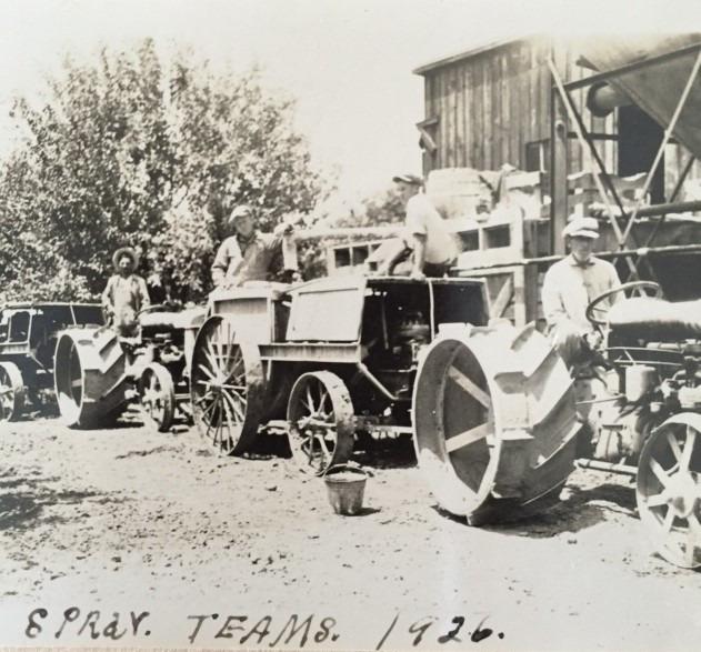 Photograph of the Spray Team on the Brown Fruit Farm