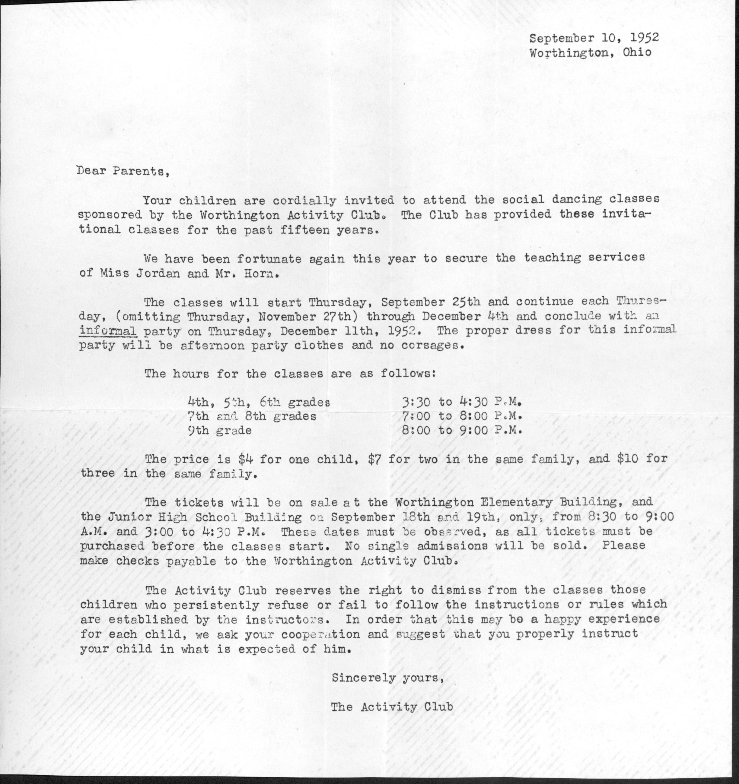 Social Dance Class Invitation