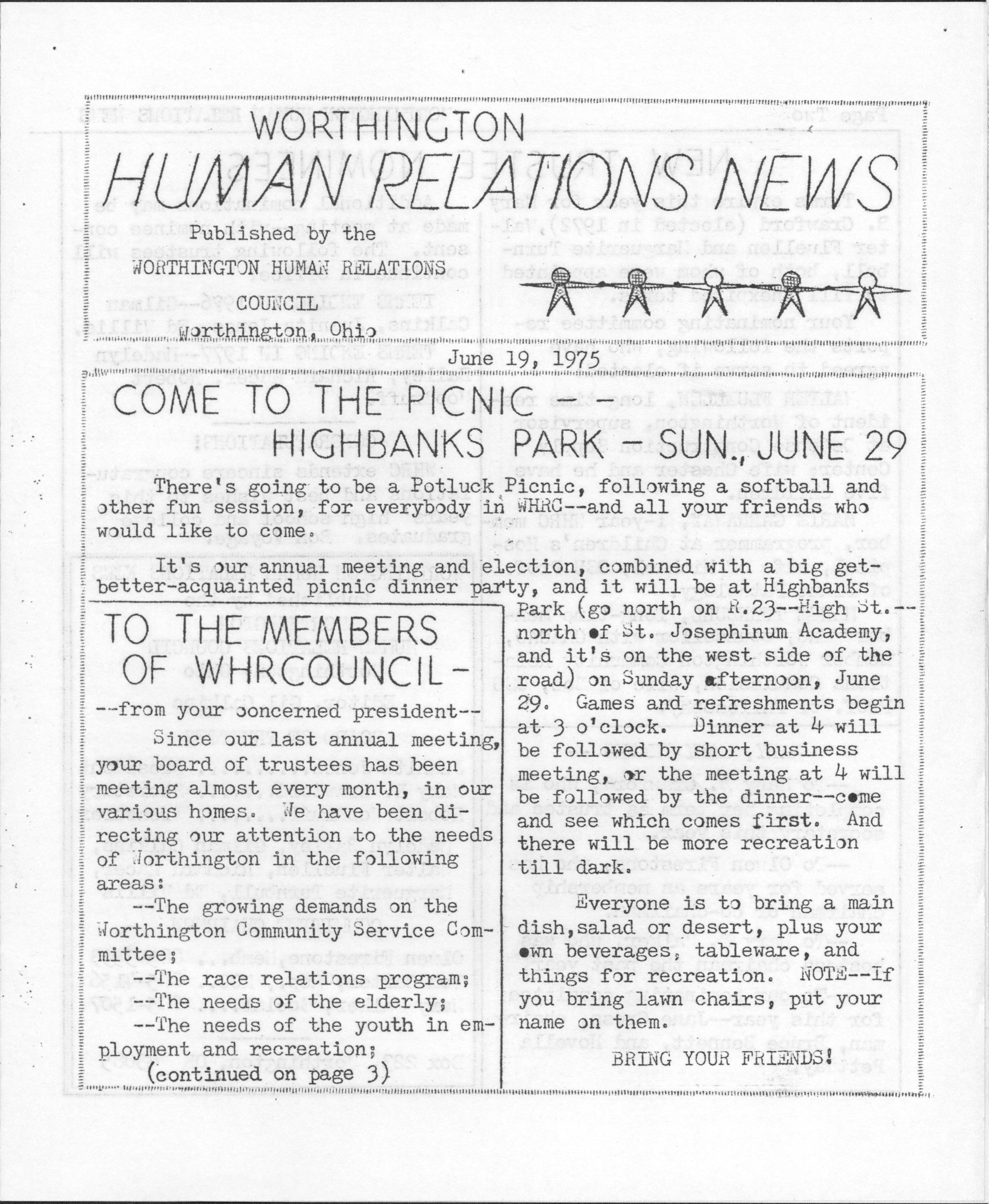 Worthington Human Relations News