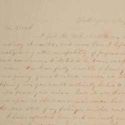 Draft letter to Mr. Blank from Mary Johnson of Worthington, Ohio
