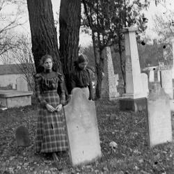 Edith Griswold and Ann Bower Standing in St. John's Churchyard