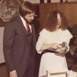 Joan Brennan, Bob Foulk and Rachel Alexander at Wedding at the Old Worthington Library
