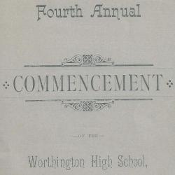 Program for Worthington High School Commencement, 1883