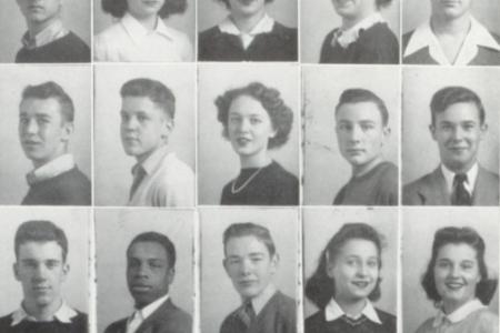 Black and white photos of juniors in Worthington High School 1942 yearbook