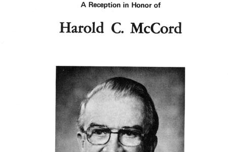 A Reception in Honor of Harold C. McCord