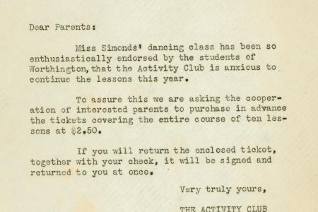 Activity Club Correspondence