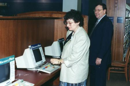 Barbara Goodell at the Northwest Library Pre-Opening Event