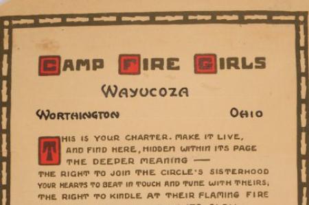 Charter for Camp Fire Girls