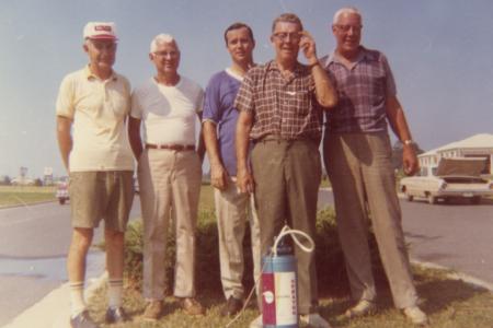 Five Residents of Worthington Hills Near Entrance to Neighborhood, 1969