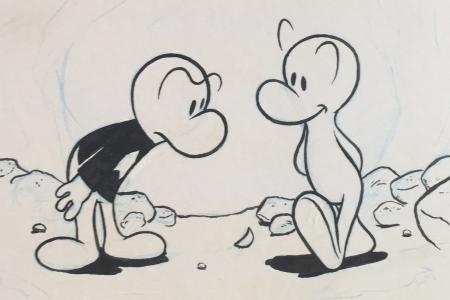 Inked Drawing of Fone Bone and Phoney Bone