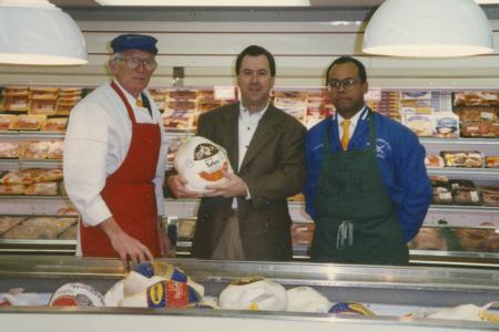 Lee Black, Joe Cousins and Ken Penn in the Jubilee Grocery Store