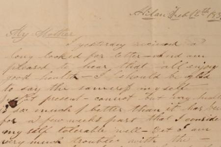 Letter to Achsa Johnson of Worthington, Ohio from William Johnson of Milan, Ohio