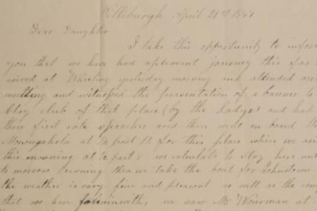 Letter to Mary Johnson of Worthington, Ohio from Orange Johnson in Pittsburgh, Pennsylvania