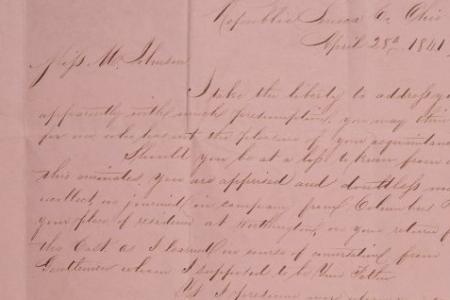 Letter to Mary Johnson of Worthington, Ohio from Charles Stickney of Republic, Ohio