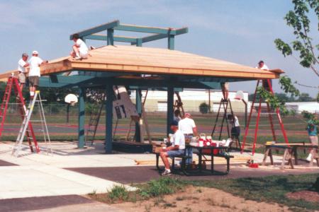 Linworth Park Summer House under construction