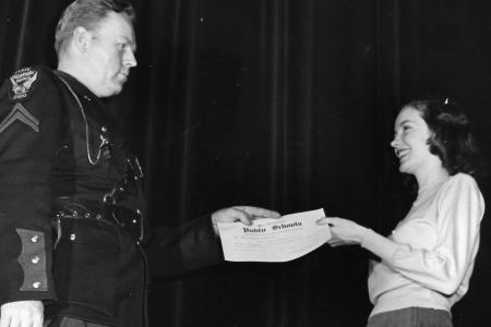 Photograph of Annette Halley Graduating from Driver's Education