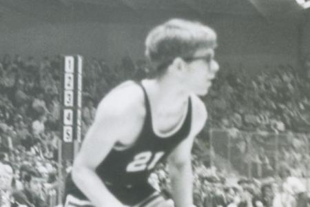 Photograph of John Snouffer Playing for Worthington High School Basketball Team, March 1970