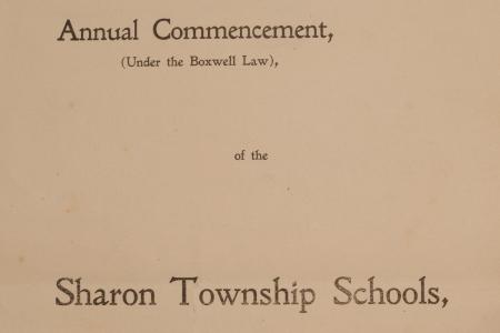 Program for the Sharon Township Schools 3rd Annual Commencement, 1896