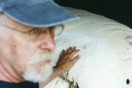 William (bc) (Bill) Collins Sculpting the Pig Iron BBQ Pig Statue