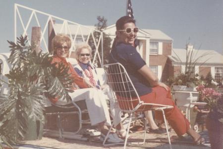 Worthington Hills Garden Club Members on Fourth of July Parade Float, 1973